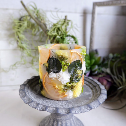 LEDティーライト専用3Dボタニカルキャンドルホルダー＊Orange