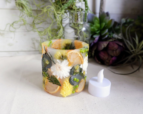 LEDティーライト専用3Dボタニカルキャンドルホルダー＊Orange