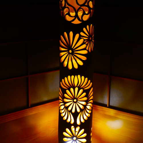 ◇繊細彫◇竹灯り・竹あかり・竹灯籠 ～～ 癒しの灯り ☆祭花火