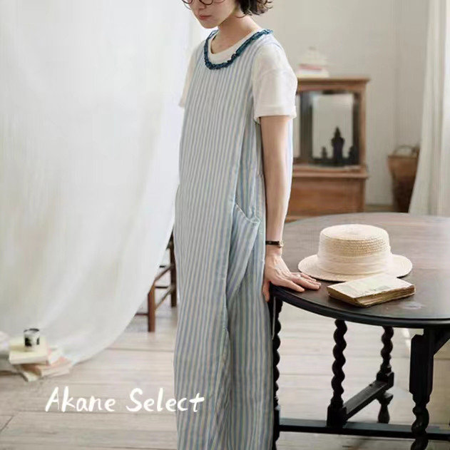 【リネン100%★ノースリーブのワンピース】ゆったり│袖なし│涼しい│可愛い│カジュアル│レディース│O-30SY