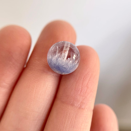 11.1mm 天然無処理 デュモルチェライトインクォーツ 丸玉 ネックレス