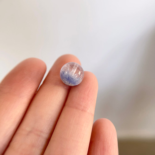 11.1mm 天然無処理 デュモルチェライトインクォーツ 丸玉 ネックレス