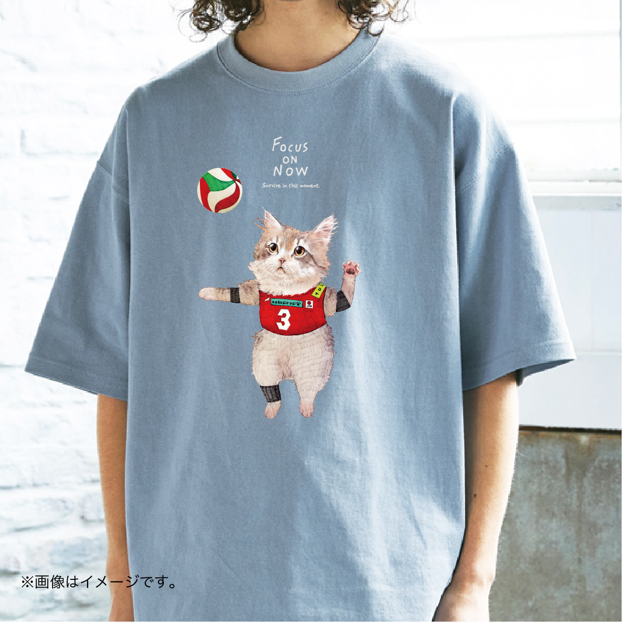 厚みのあるBIGシルエットTシャツ/「FOCUS ON NOW」 /送料無料