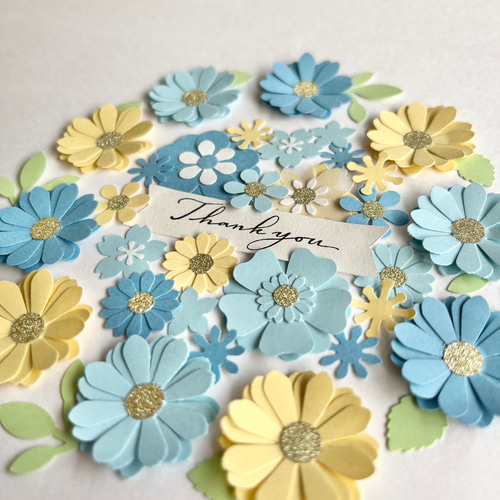 ブルーイエローA ペーパーフラワークラフトパンチ 色紙アルバム