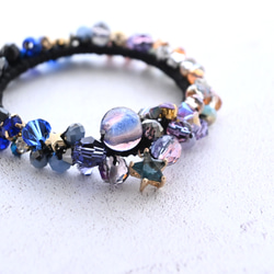 『黄昏』 夏の夕焼け空…ビジュー シュシュ＊ブレスレット 15枚目の画像