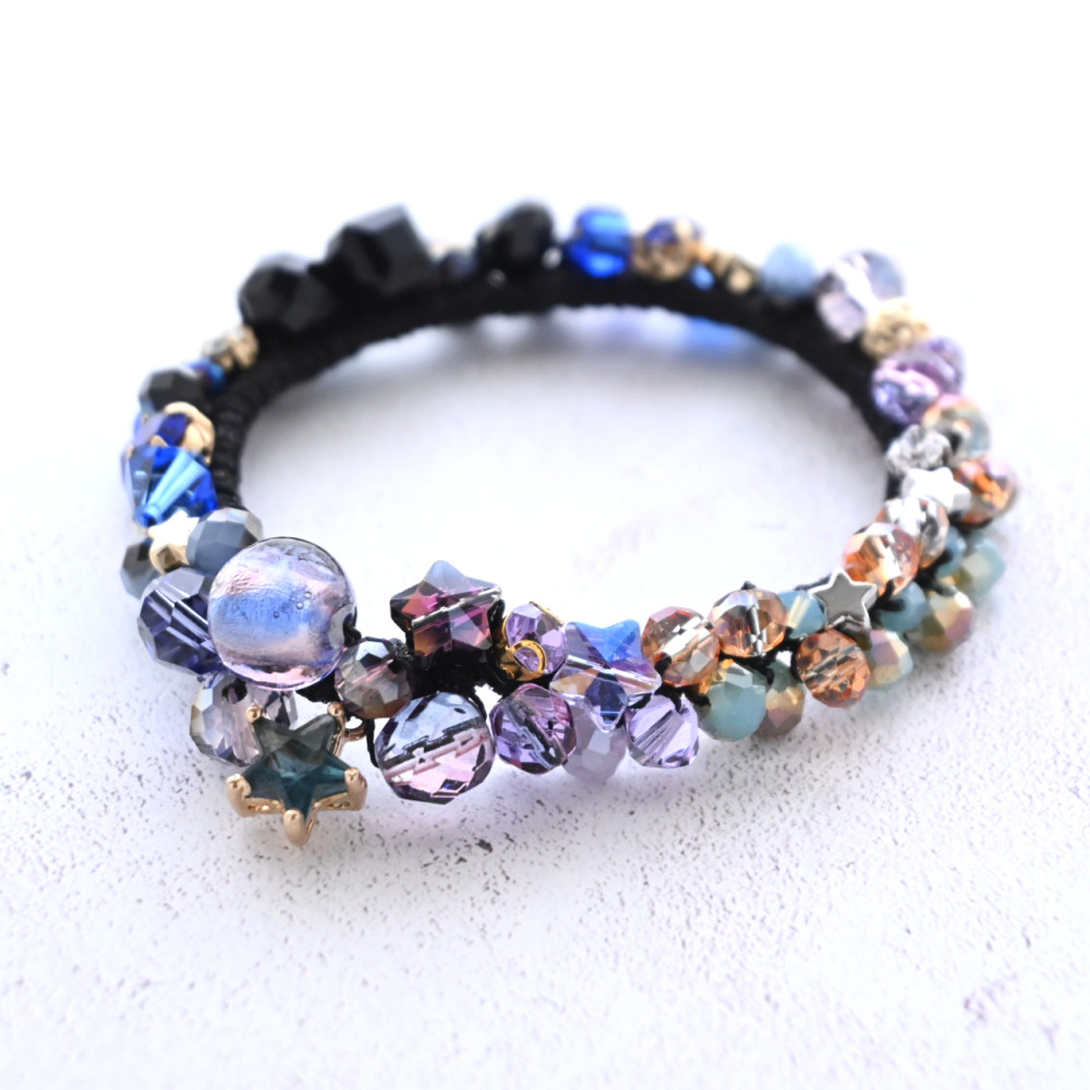 『黄昏』 夏の夕焼け空…ビジュー シュシュ＊ブレスレット