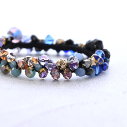 『黄昏』 夏の夕焼け空…ビジュー シュシュ＊ブレスレット 11枚目の画像