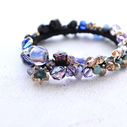 『黄昏』 夏の夕焼け空…ビジュー シュシュ＊ブレスレット 8枚目の画像