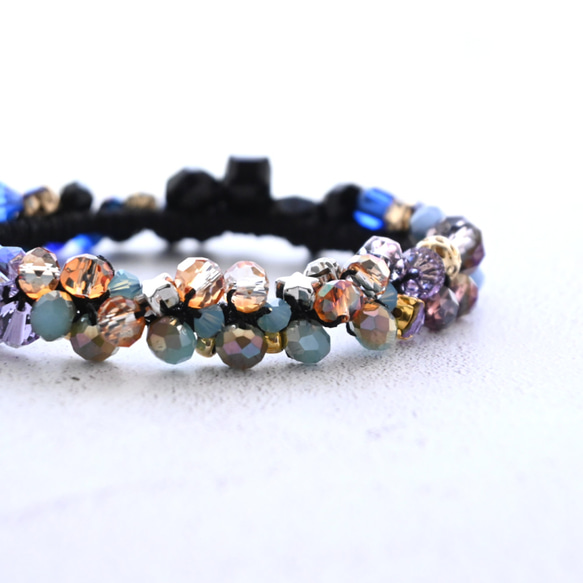 『黄昏』 夏の夕焼け空…ビジュー シュシュ＊ブレスレット 10枚目の画像