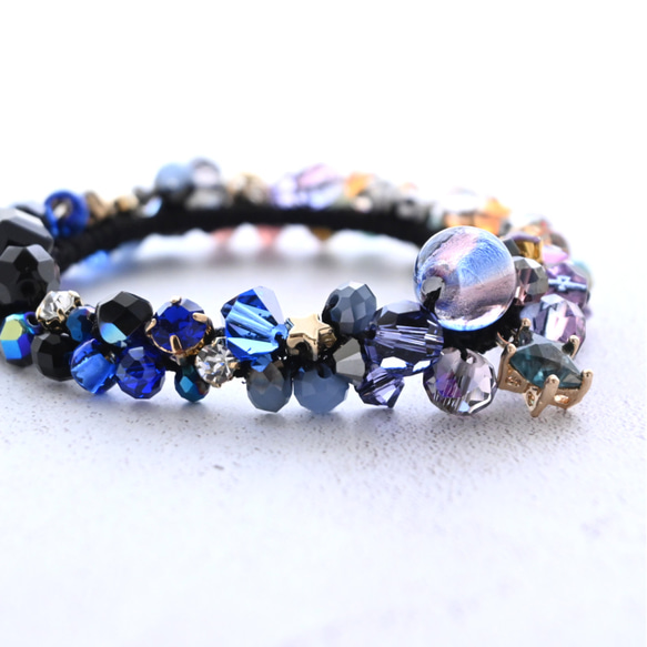 『黄昏』 夏の夕焼け空…ビジュー シュシュ＊ブレスレット 14枚目の画像