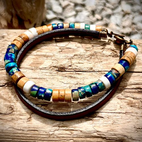 ハンドメイド カラフルブレスレット Couleur(クロレ)シリーズ 夏にピッタリ！ 天然石のカラフル