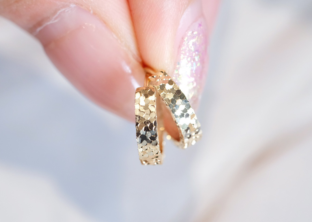 18金フープピアスk18