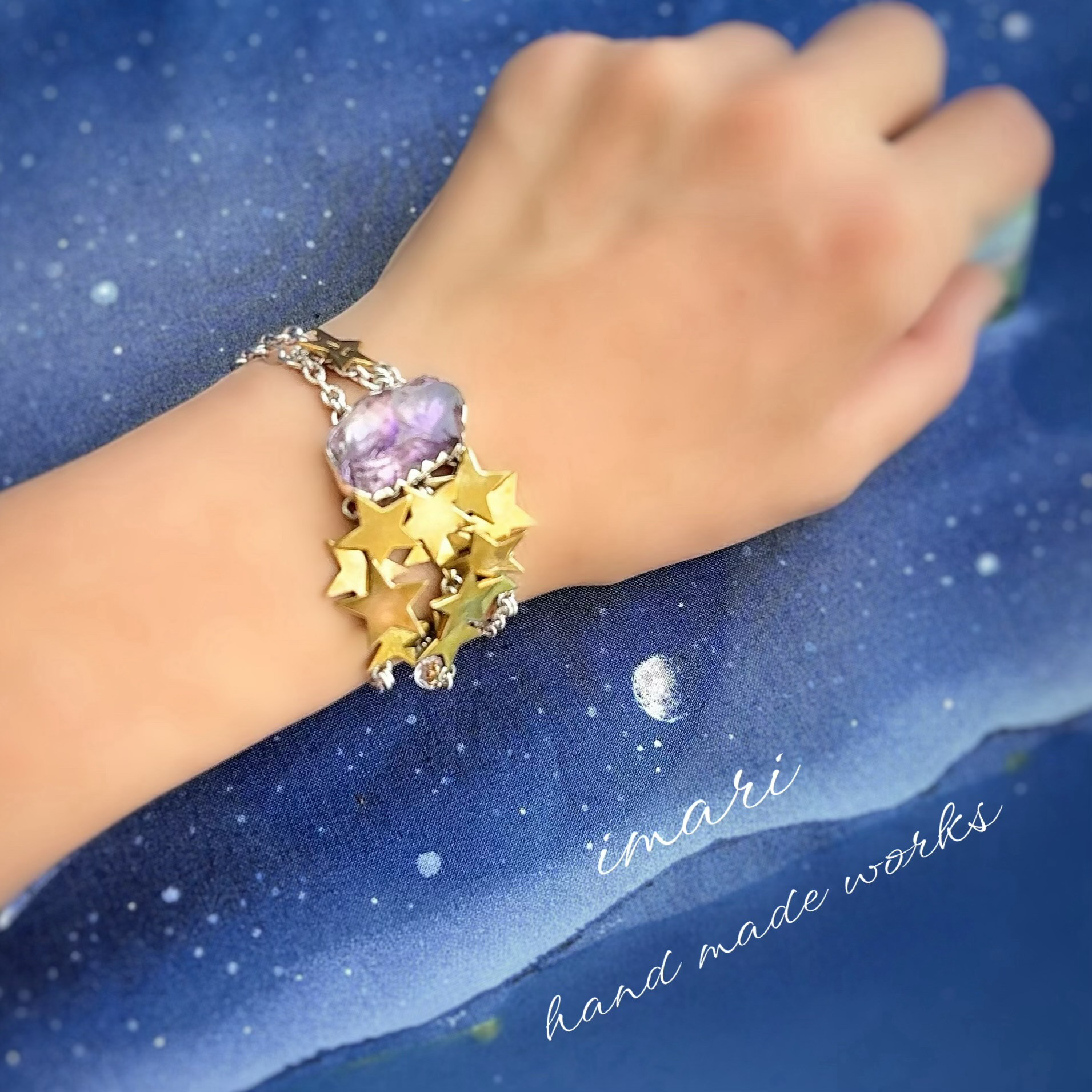 アメジスト流星群☆brass stars☆ブレスレット