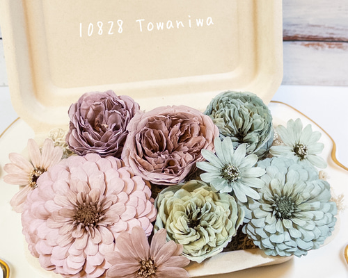 送料無料]プリザの花箱✿Purple Grey 花材セット詰め合わせ