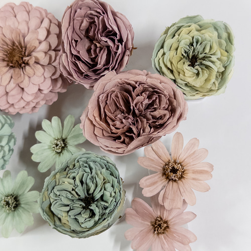 送料無料]プリザの花箱✿Purple Grey 花材セット詰め合わせ