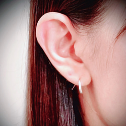 silver925 キャッチレス　フープピアス 2枚目の画像