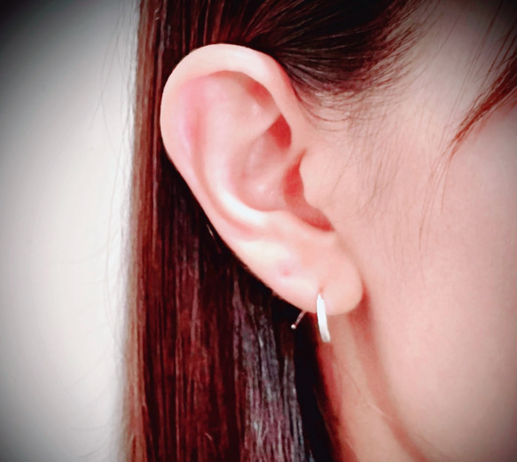 silver925 キャッチレス　フープピアス 2枚目の画像