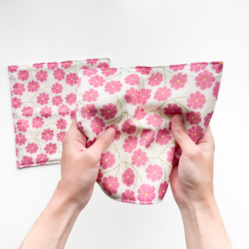 モモンガハウス(花・パンダ柄)夏仕様  涼しい夏生地を使用❗️ 1550円 コスモス 』名入れ可｜国産ガーゼ+オーガニックコットン｜ガーゼ