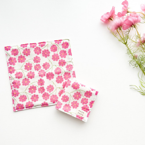 コスモス 』名入れ可｜国産ガーゼ+オーガニックコットン｜ガーゼ