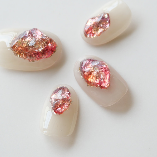 ジュエリーアイスネイル-pink-◇ネイルチップ【natsu-No.19】 ネイル