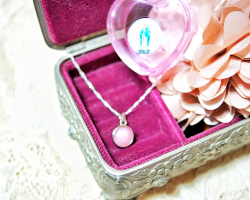 YVMIN イチゴパール ネックレ ピンク レトロ シルバー yvmin イチゴ