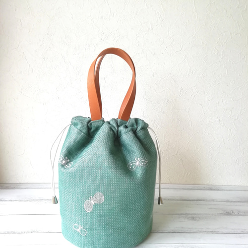 ミナペルホネンchoucho 丸底巾着バッグ/green 巾着バッグ Amika 通販  