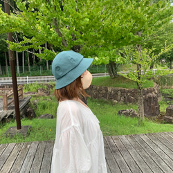 メトロハット（フォレストグリーン　高島ちぢみ） 2024年春夏モデル 1枚目の画像
