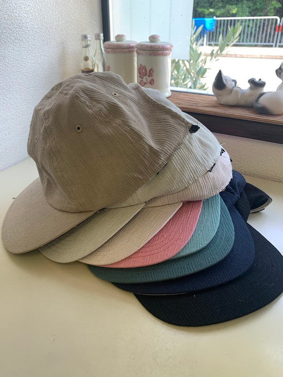 ６方キャップ（ピンク　高島ちぢみ） 2024年春夏モデル 11枚目の画像