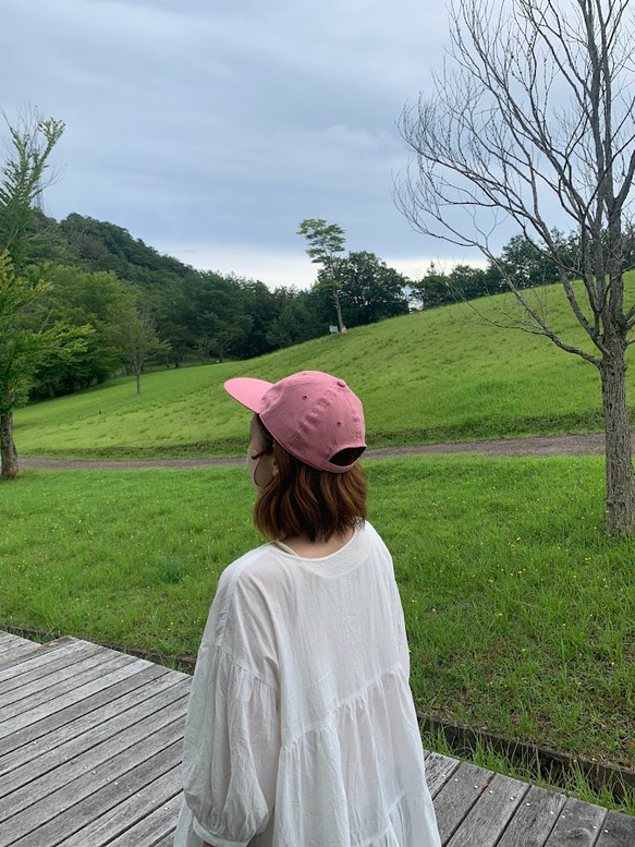 ６方キャップ（ピンク　高島ちぢみ） 2024年春夏モデル 8枚目の画像