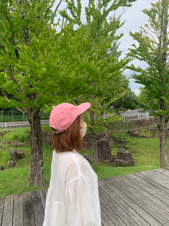 ６方キャップ（ピンク　高島ちぢみ） 2024年春夏モデル 6枚目の画像