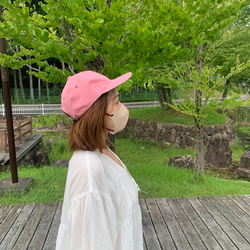 ６方キャップ（ピンク　高島ちぢみ） 2024年春夏モデル 1枚目の画像