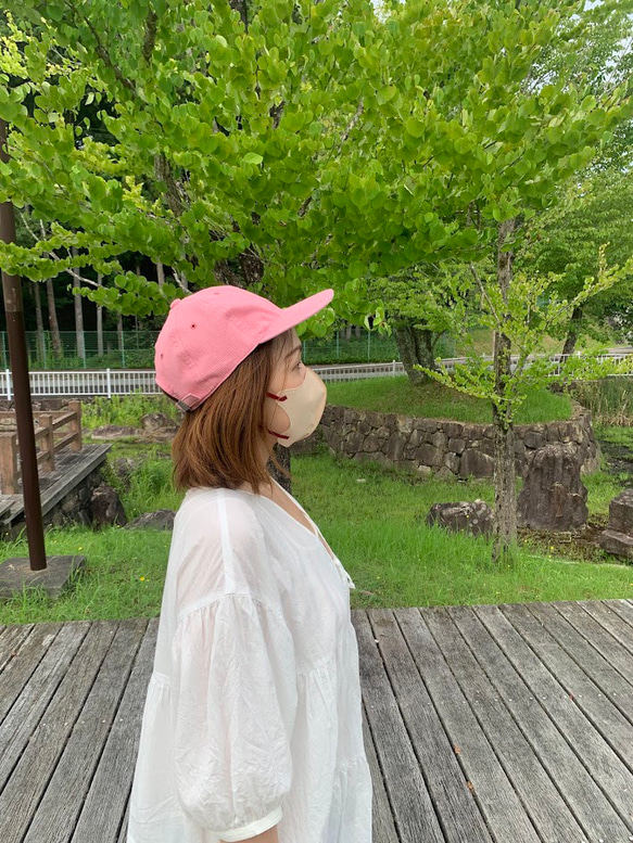 ６方キャップ（ピンク　高島ちぢみ） 2024年春夏モデル 1枚目の画像