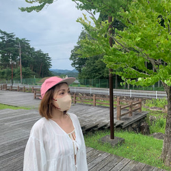 ６方キャップ（ピンク　高島ちぢみ） 2024年春夏モデル 5枚目の画像