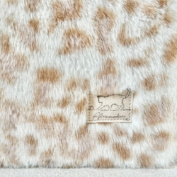 【Lサイズ】雪豹　ボア　倉敷帆布使用　肩掛けトートバッグ　サイドポケット　akaneko レオパレード 9枚目の画像