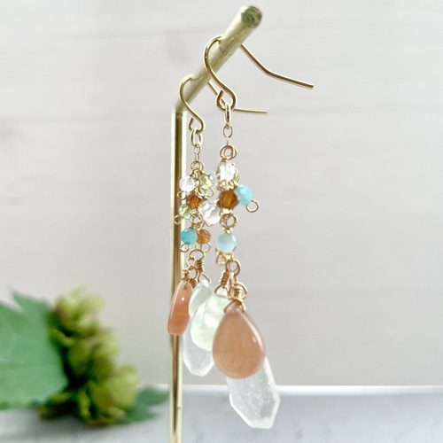 プレナイトスピンドルのピアスチャーム☆ プレナイトスピンドルのピアスチャーム☆