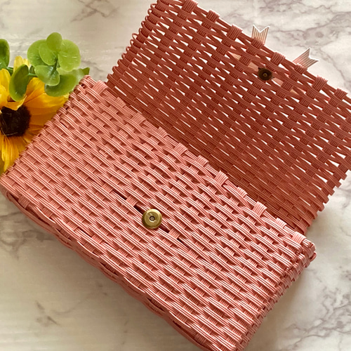 クラフトバンド クラッチバッグ バッグインバッグ マグネホック マチ