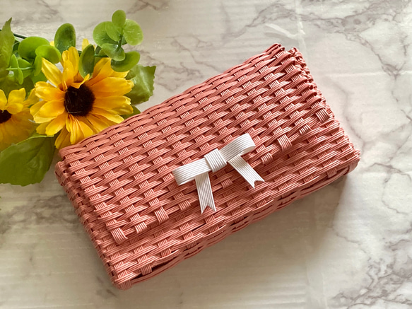 クラフトバンド クラッチバッグ バッグインバッグ マグネホック マチ