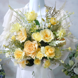 造花　ウェディングブーケ　イエロー SALE セール 特価中◇華やか＊イエローカラーのクラッチブーケ