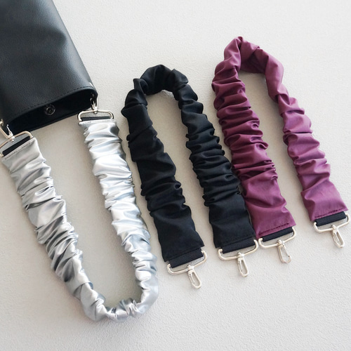 バック持ち手各種  ハンドメイド 今年大注目！くしゅくしゅギャザー付け替えハンドル バッグ持ち手