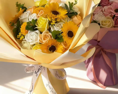 ３点フラワーギフト花束バラソープフラワーインテリア造花母の日敬老日誕生日結婚式 2色選べる枯れないお花ソープフラワー花束 母の日造花 敬老の日