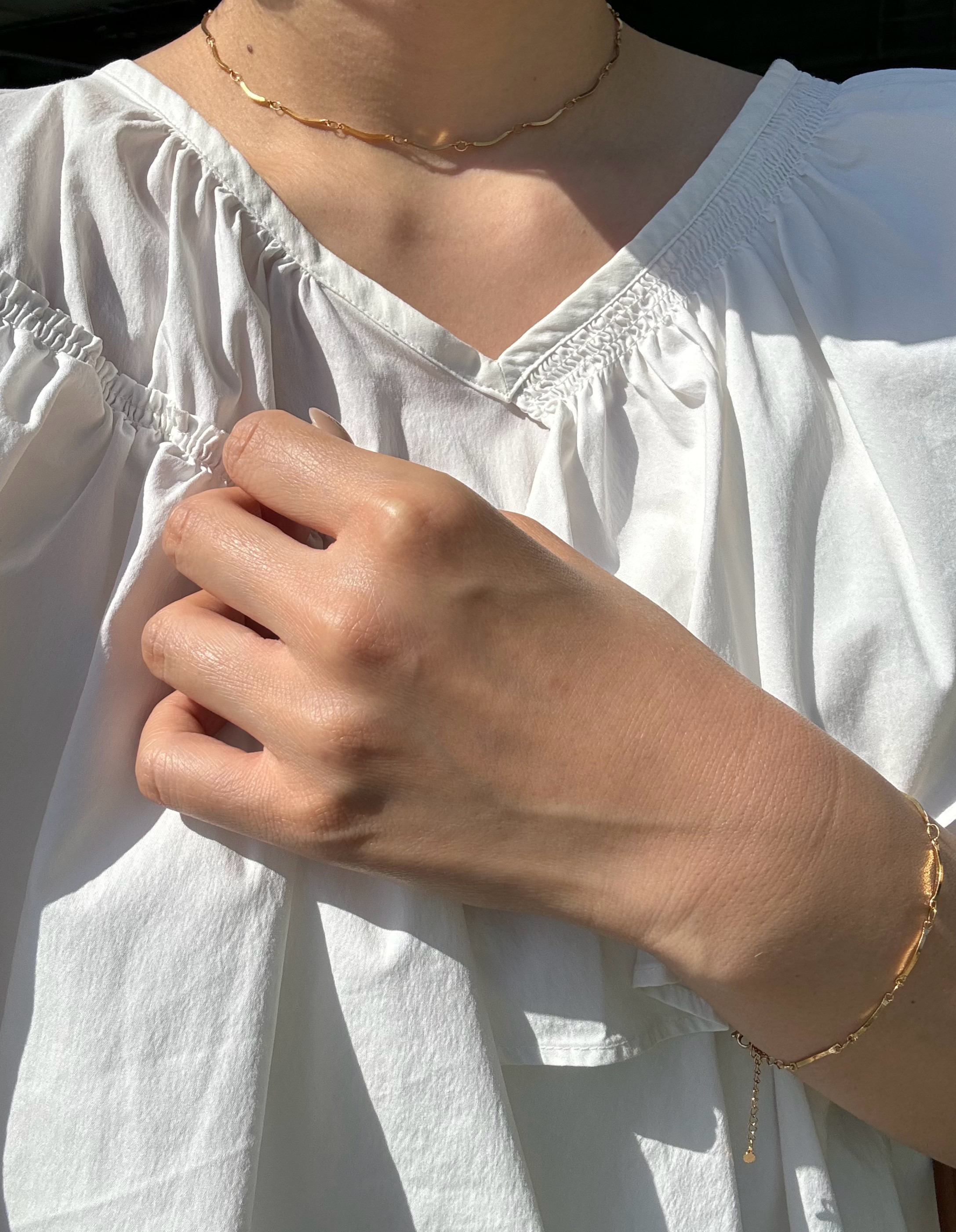 【華奢でさりげなく♩】気軽に着用できる華奢ブレスレット　金属アレルギー反応ー対応　商品No.SCN4