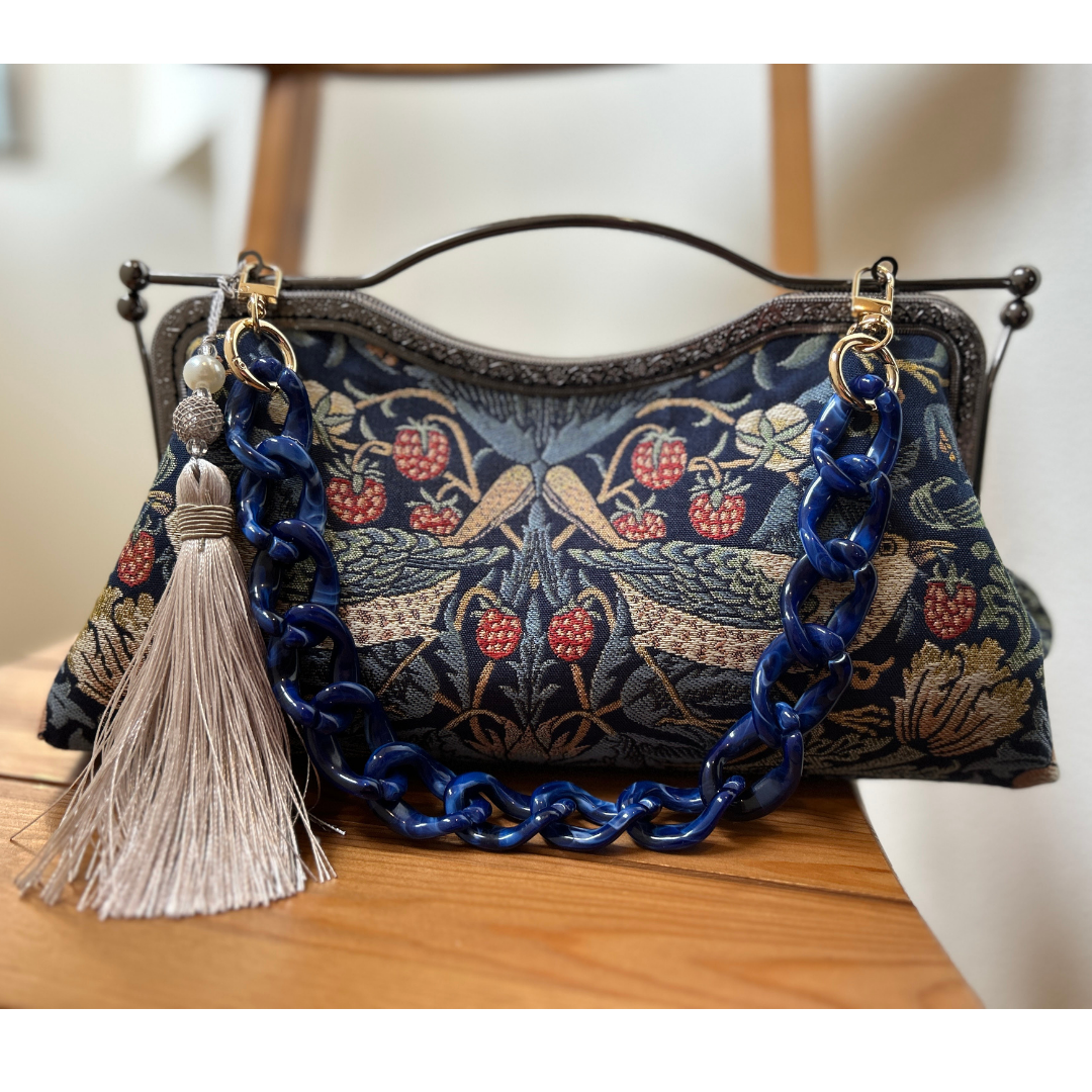 【セミオーダー】ウィリアム　モリス　イチゴ泥棒生地使用　メタルフレームバッグ 9,940円