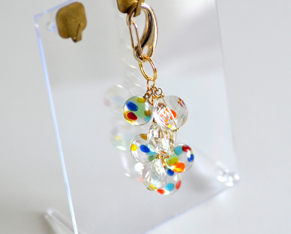 ☆カラフルレジンボールのキーホルダー 3枚目の画像