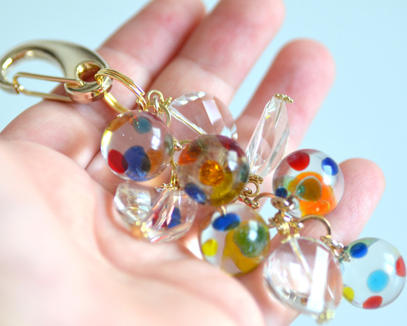 ☆カラフルレジンボールのキーホルダー 5枚目の画像