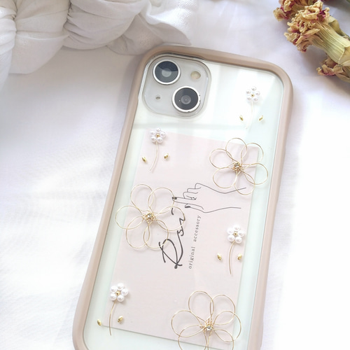 iPhoneケース ワイヤーフラワー スマホカバー ※iPhone17 17proは残り