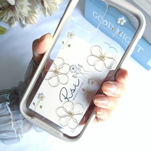 iPhoneケース ワイヤーフラワー スマホカバー ※iPhone17 17proは残り