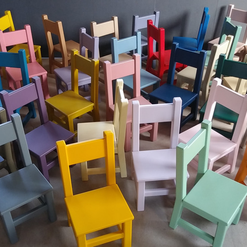 ハンドメイド 木製カラフル椅子 ハンドメイド 木製カラフル椅子