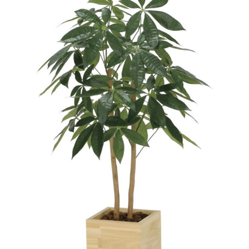 光触媒 人工観葉植物 フェイクグリーン ウッドボックスパキラ1.0m 