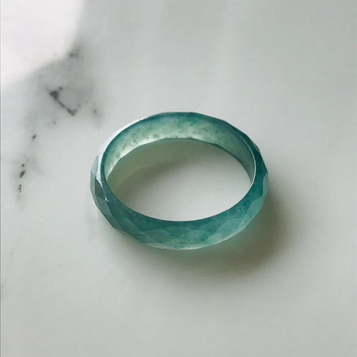 R100-010］ ジェイド JADE ヒスイ 本翡翠 くりぬき リング 天然石