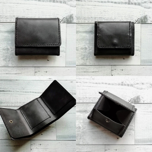 送料無料】三つ折り財布 10色 本革 ミニ財布 手のひらサイズ ボックス